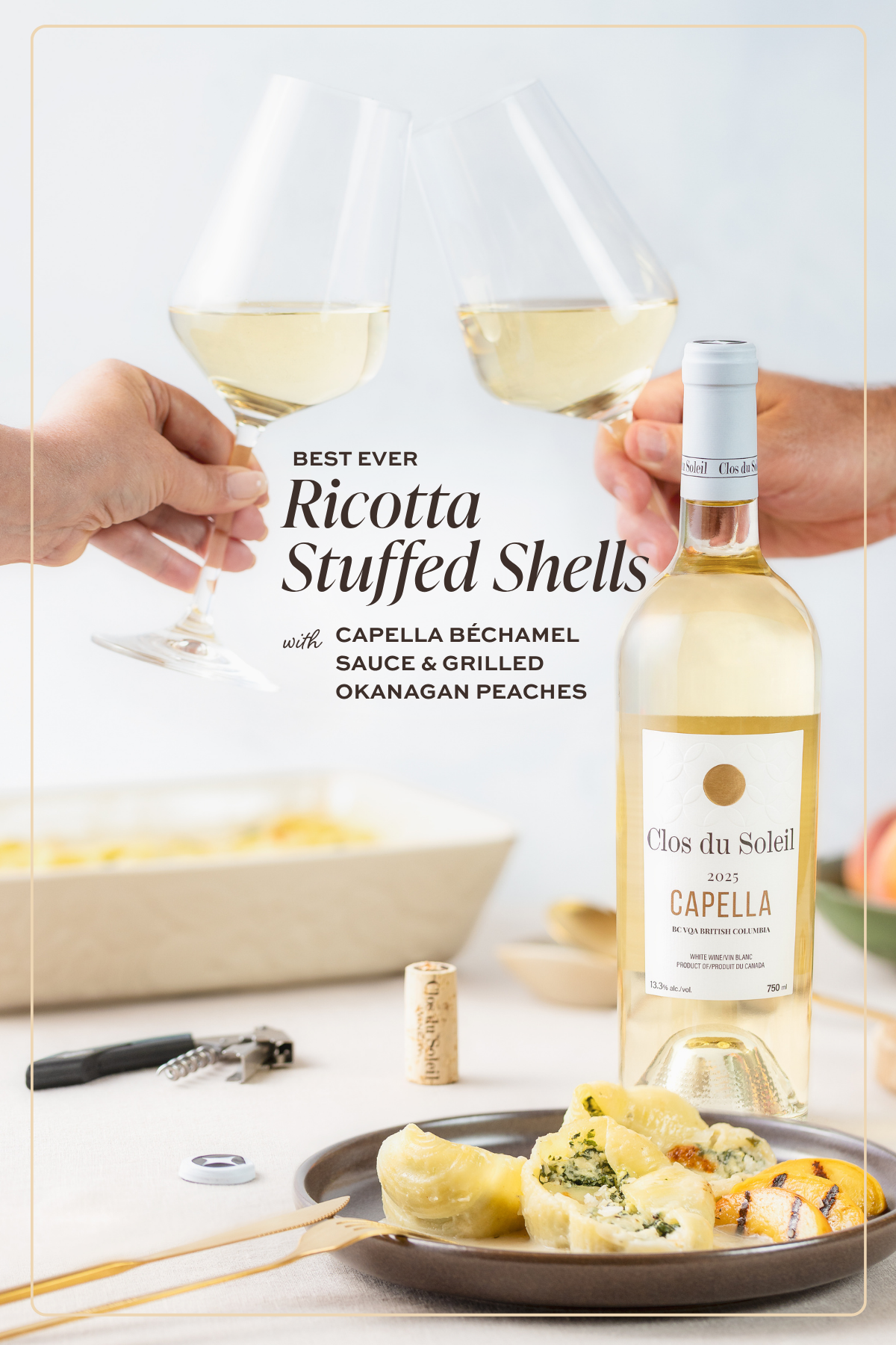 Stuffed Shells Creamy White Wine Béchamel Sauce and Peaches Stuffed Shells Creamy White Wine Béchamel Sauce and Peaches